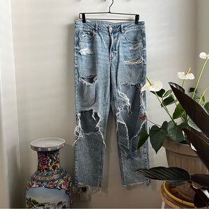 American Eagle Outfitters Mom Jeans Straight Leg Jeans Sz 12